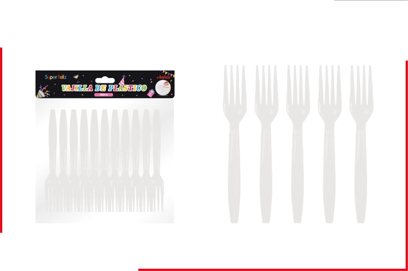 TENEDOR BLANCO 48PCS - 1