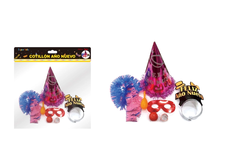 SET DE COTILLON AÑO NUEVO (FUCSIA/AZUL) - 1