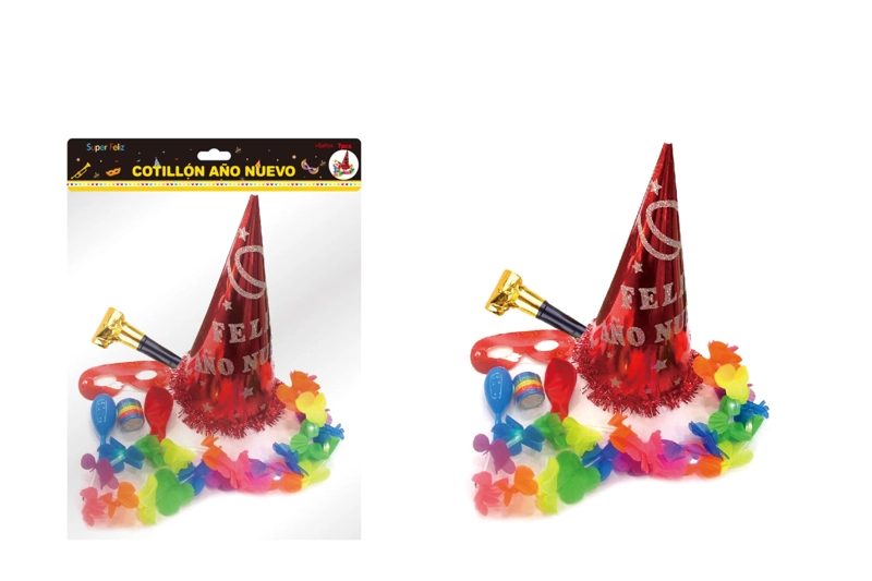 SET DE COTILLON AÑO NUEVO (ROJO/MULTICOLOR) - 1