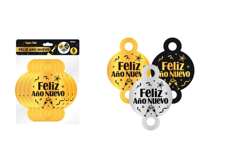 ANTIFAZ AÑO NUEVO (ADORNO AÑO NUEVO/DORADO/PLATEADO/CONFETTI) - 1