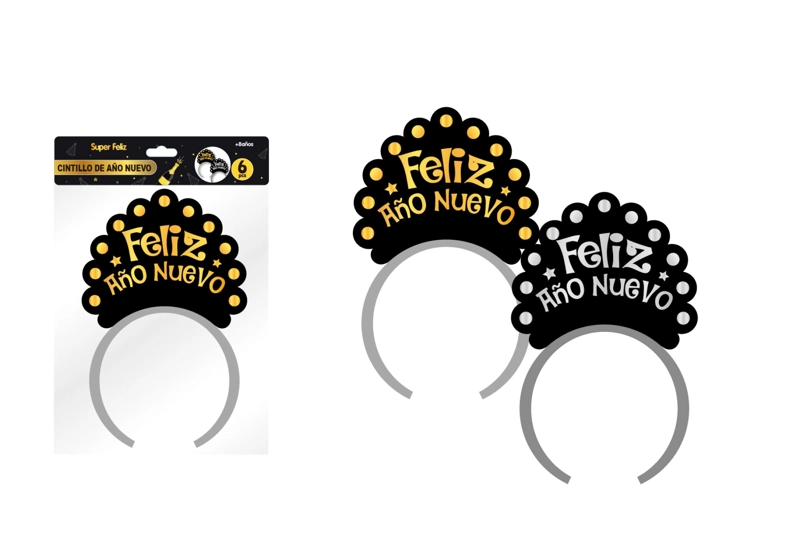 ANTIFAZ AÑO NUEVO (CINTILLO/CORONA/DORADO/PLATEADO) - 1