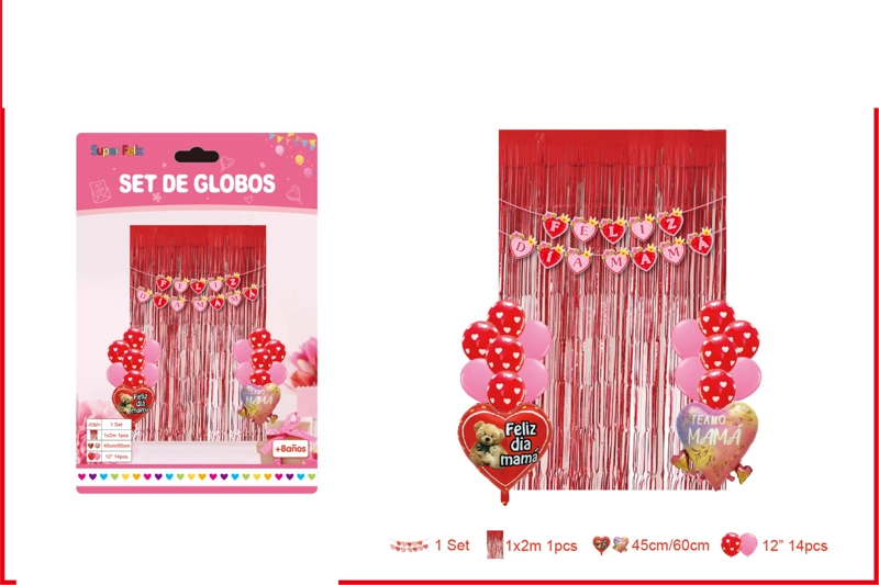 SET DE GLOBOS PARA EL DIA DE LA MADRE ROJO - 1