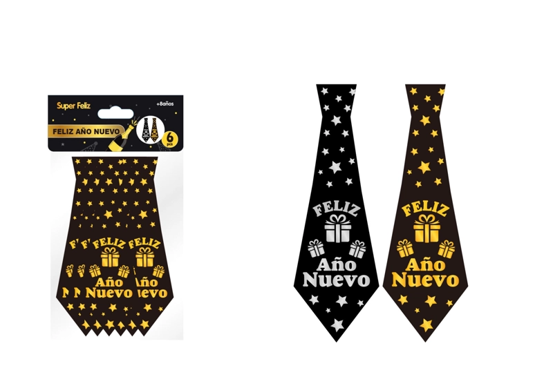 CORBATA AÑO NUEVO (DORADO/PLATEADO/REGALO) - 1