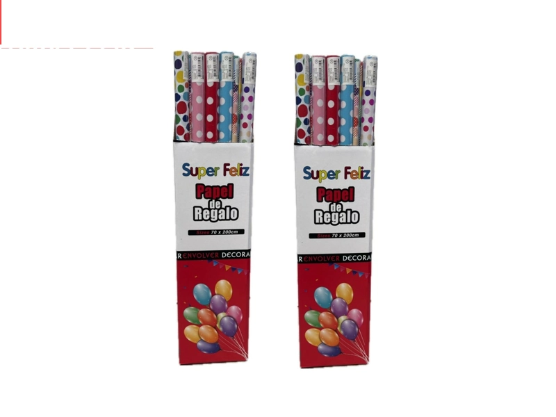 PAPEL DE REGALO ESTAMPADO MULTICOLOR DE LUNARES - 1