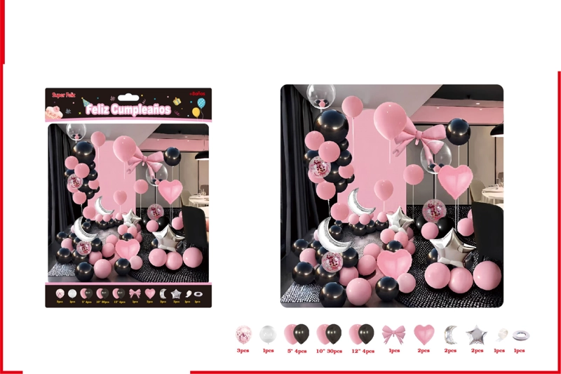 JUEGO DE GLOBOS DE LAZO ROSADO - 1