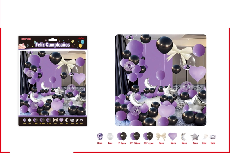 JUEGO DE GLOBOS DE LAZO MORADO - 1