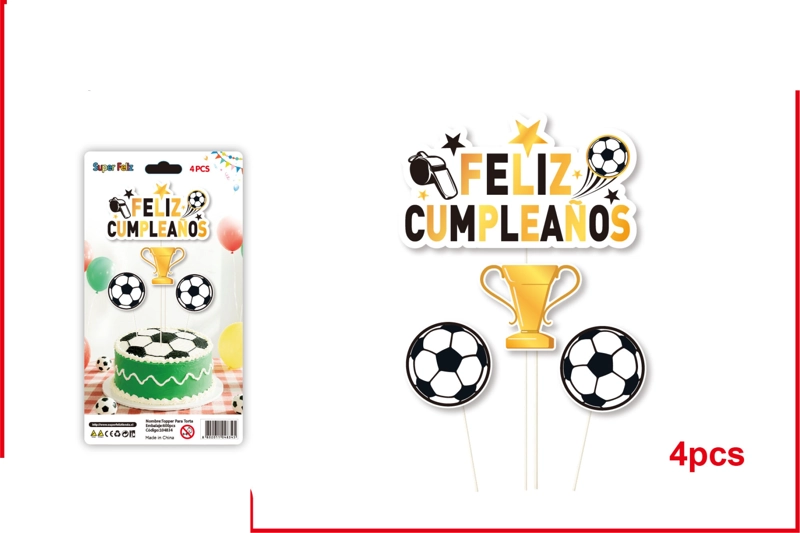 TOPPER FELIZ CUMPLEAÑOS ESTILO FUTBOL - 1