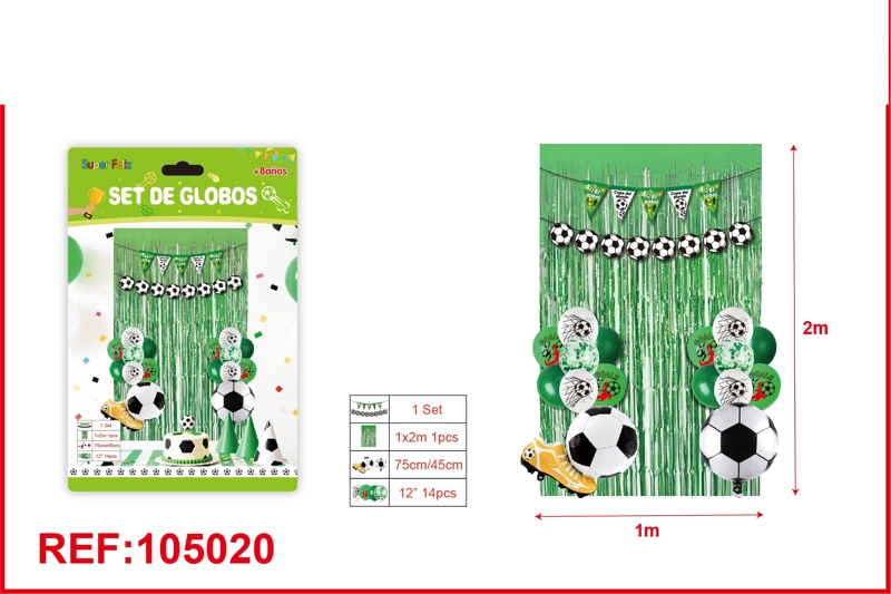 JUEGO DE GLOBOS PARA CORTINA (FUTBOL) - 1
