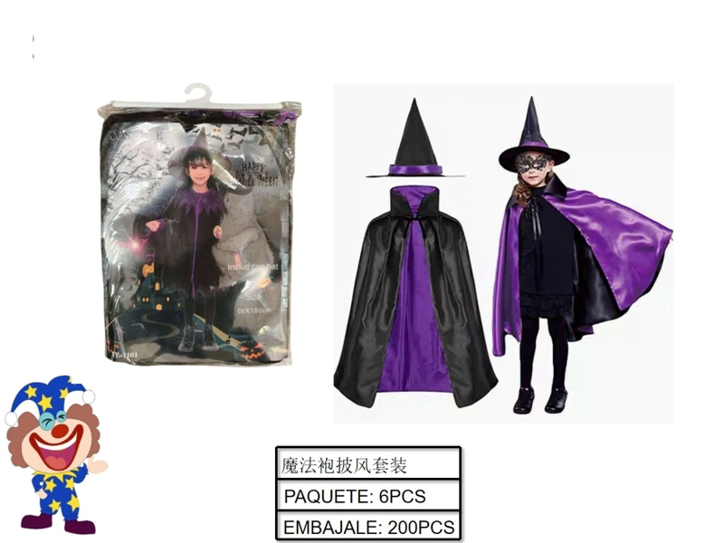 HALLOWEEN (DISFRAZ DE HECHICERA MORADO/66X180CM) - 1