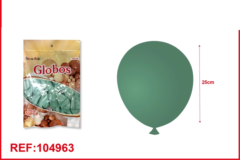 GLOBOS DE LATEX DE COLORES  RETRO VERDE (CLARO) - 1