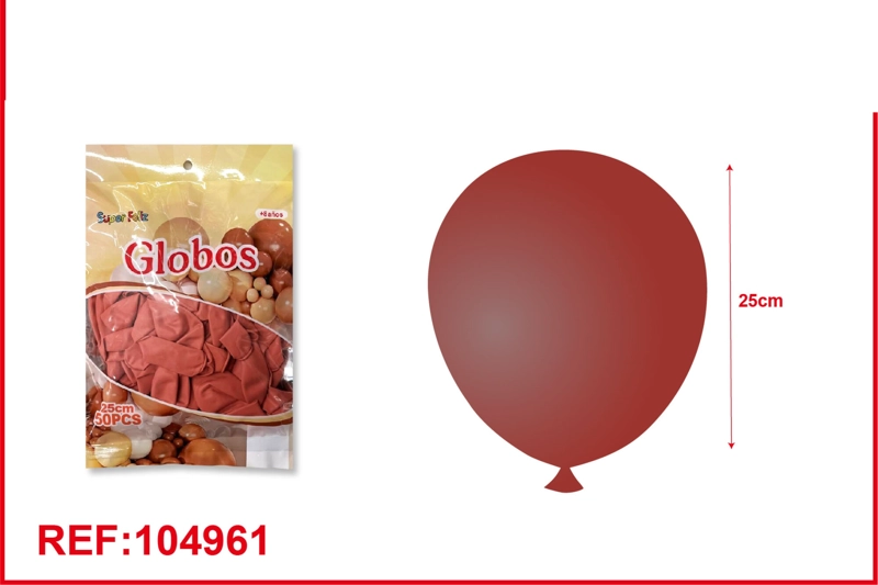 GLOBOS DE LATEX DE COLORES  RETRO (ROJO) - 1