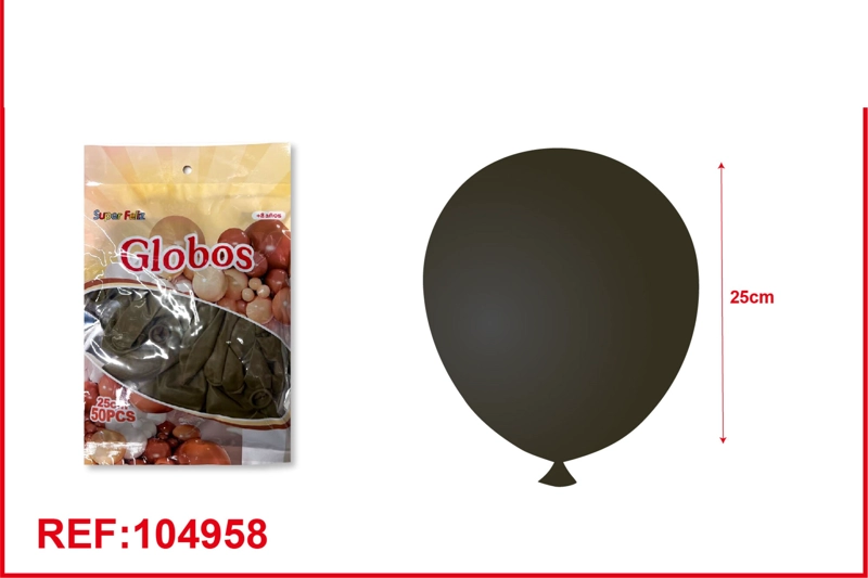 GLOBOS DE LATEX DE COLORES  RETRO (NEGRO) - 1