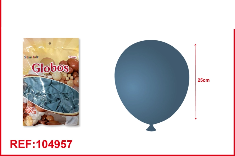 GLOBOS DE LATEX DE COLORES  RETRO AZUL (GRISACEO) - 1