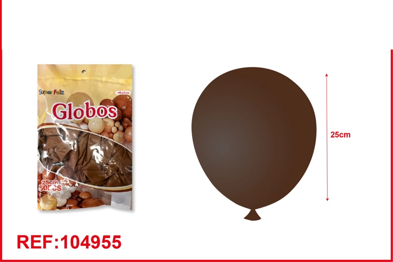 GLOBOS DE LATEX DE COLORES  RETRO CACAO - 1
