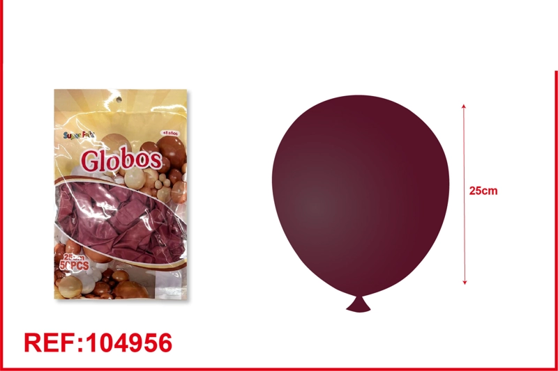 GLOBOS DE LATEX DE COLORES  RETRO (VINOTINTO) - 1