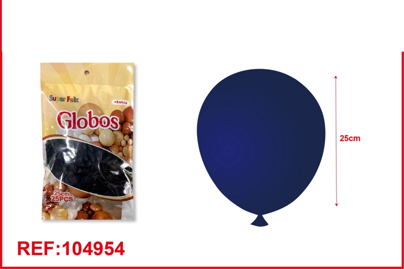 GLOBOS DE LATEX DE COLORES  RETRO AZUL REY 25PCS - 1