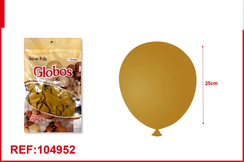 GLOBOS DE LATEX DE COLORES  RETRO (AMARILLO) 25PCS - 1