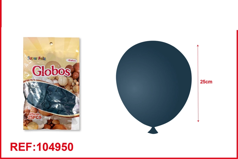 GLOBOS DE LATEX DE COLORES  RETRO AZUL (OSCURO) 25PCS - 1