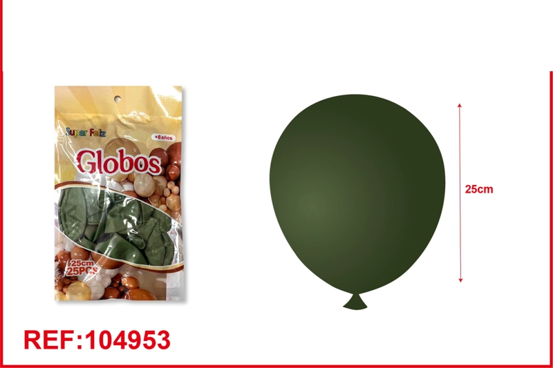 GLOBOS DE LATEX DE COLORES  RETRO VERDE (OSCURO) 25PCS - 1