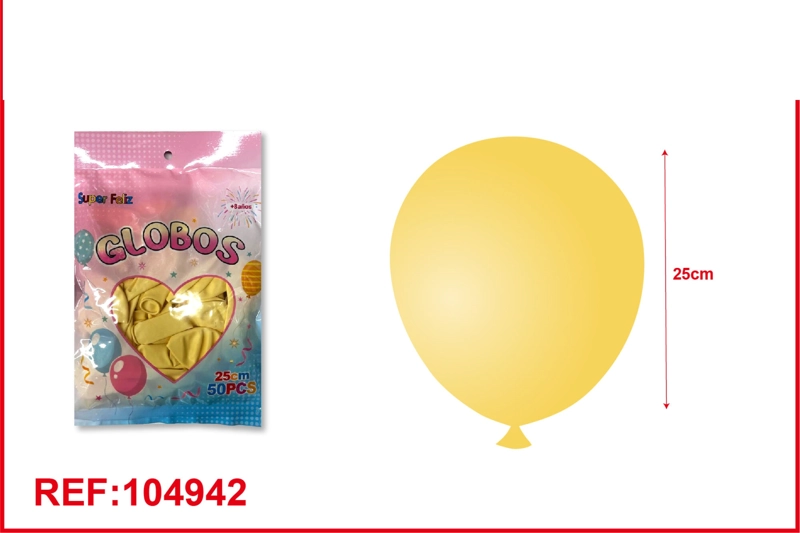 GLOBOS LATEX DE MACARON COLOR AMARILLO 50PCS - 1