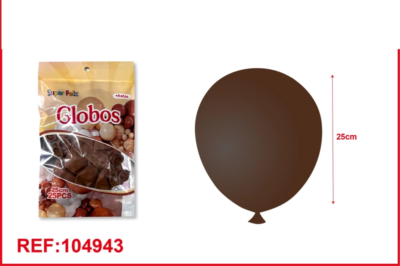 GLOBOS DE LATEX DE COLORES  RETRO CACAO 25PCS - 1