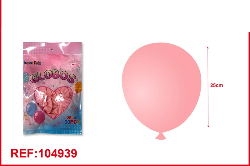 GLOBOS LATEX DE MACARON COLOR ROSADO 50PCS - 1