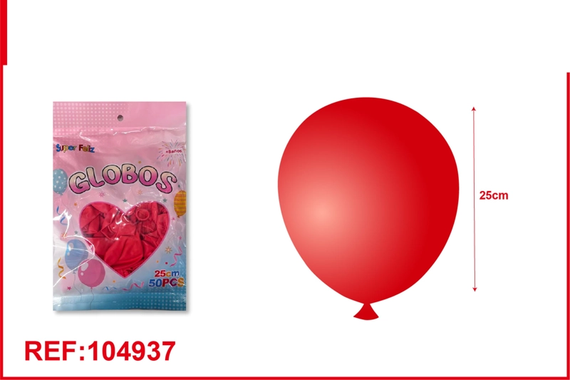 GLOBOS LATEX DE MACARON COLOR ROJO 50PCS - 1