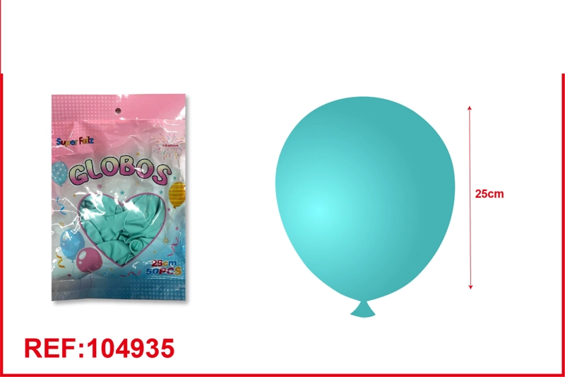 GLOBOS LATEX DE MACARON COLOR AZUL 50PCS (CELESTE) - 1