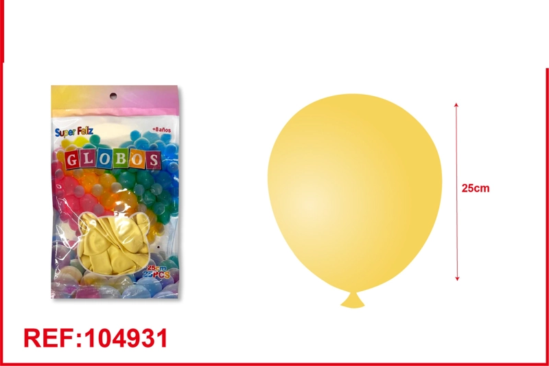 GLOBOS LATEX DE MACARON AMARILLO 25PCS - 1