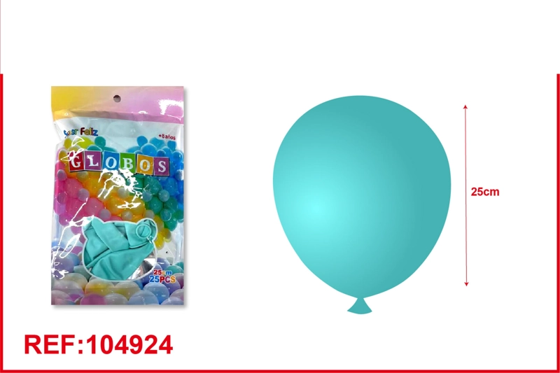 GLOBOS LATEX DE MACARON AZUL CLARO 25PCS - 1