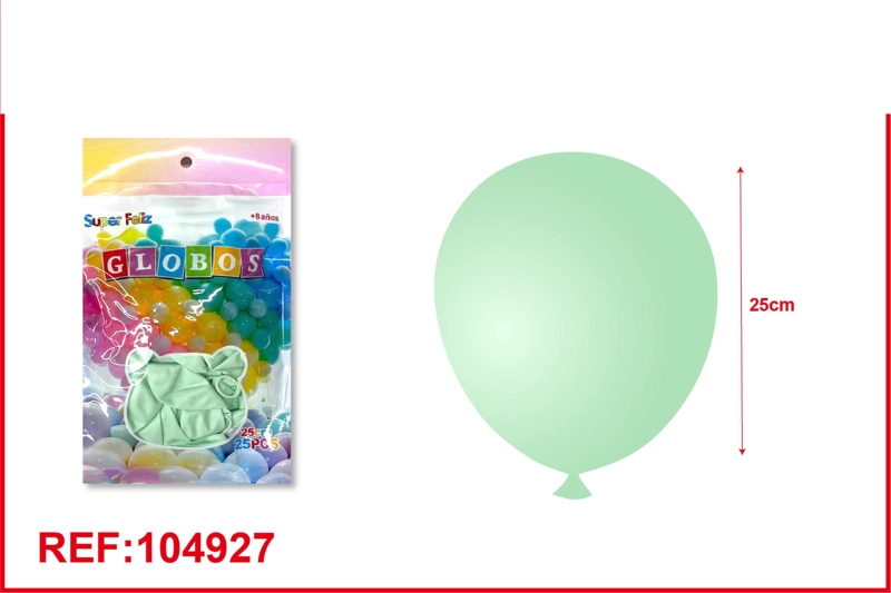 GLOBOS LATEX DE MACARON VERDE 25PCS - 1