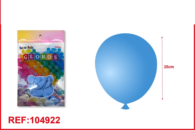 GLOBOS LATEX DE MACARON AZUL 25PCS - 1