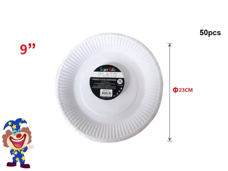 PLATO 50PCS 9' BLANCO - 1