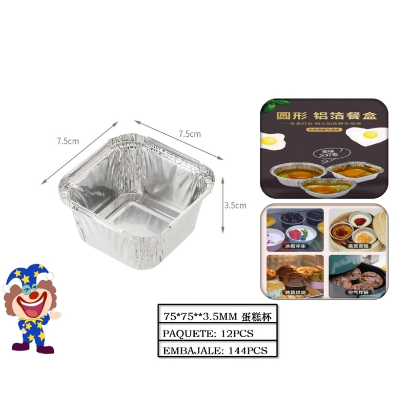 BANDEJA ALUMINIO 7.5 CM X 7.5 CM X 3.5 CM - 1