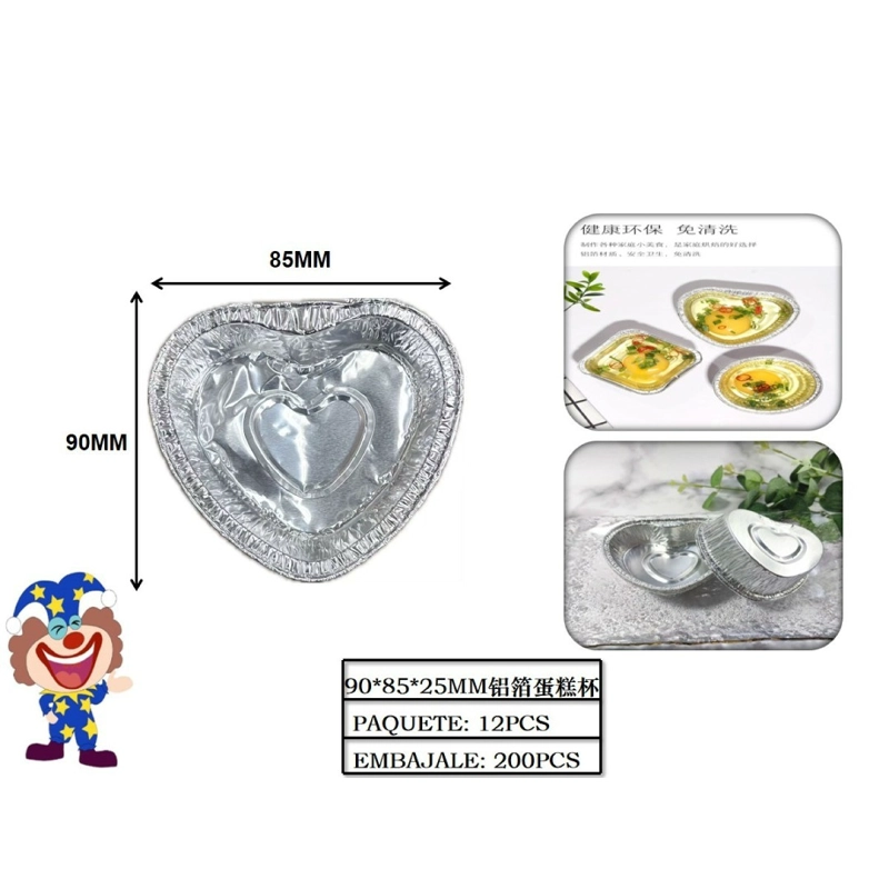 BANDEJA ALUMINIO FORMA DE CORAZON 90 MM X 85 MM - 1