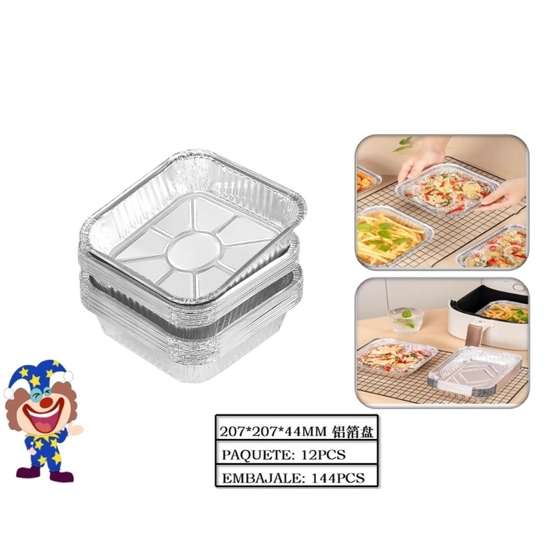 BANDEJA ALUMINIO RECTANGULAR 207*207*44 MM 12 PCS - 1