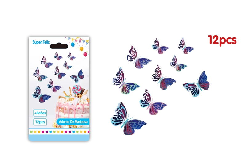 MARIPOSAS 3D MULTICOLOR CON DEGRADADO DE AZUL Y MAGENTA - 1