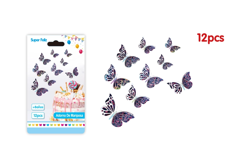 MARIPOSAS 3D LILA MULTICOLOR DEGRADADO CON LUNARES - 1