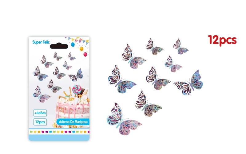 MARIPOSAS 3D MULTICOLOR FONDO GEMAS DE COLORES - 1