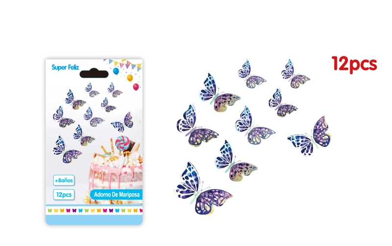 MARIPOSAS 3D MORADO CON PUNTOS - 1