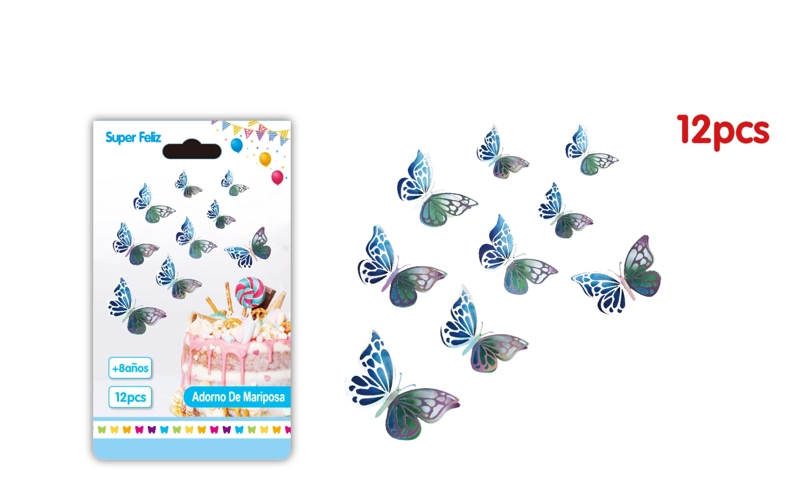 MARIPOSAS 3D DEGRADADO AZUL CON VERDE - 1