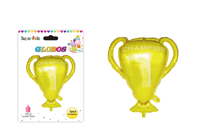 GRADUACION (GLOBOS DE GRADUACION CON HELIO COPA COLOR AMARILLO 1 PCS 61 CM X 65 CM) - 1