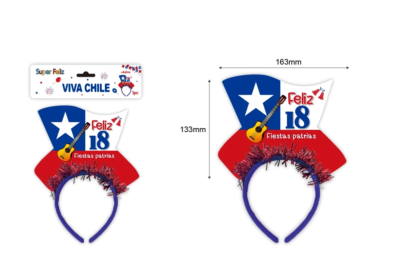 FECHAS PATRIAS (CINTILLO CHILE FELIZ 18 FIESTAS PATRIAS 133 MM X 163 MM) - 1
