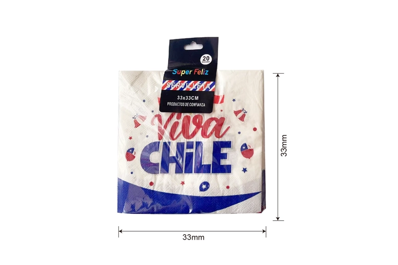 FECHAS PATRIAS (SERVILLETA VIVA CHILE 33 CM X 33 CM) - 1