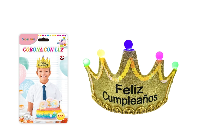 FIESTA (CORONA DORADA CON LUZ FELIZ CUMPLEAÑOS) - 1
