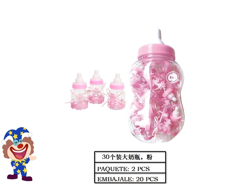 BOTELLA BIBERON PLASTICO ROSADA - 1