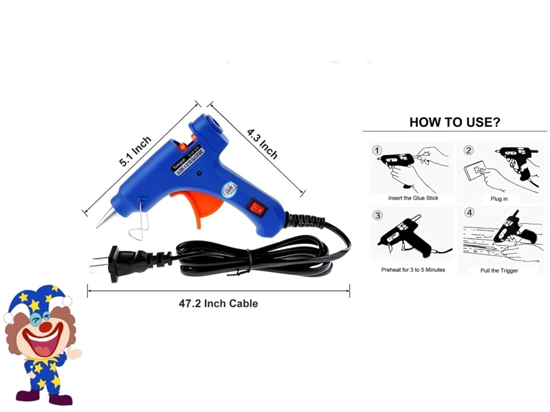 PISTOLA DE SILICONA AZUL 5.1 INCH X 4.3 INCH + 47.2 DE CABLE - 1