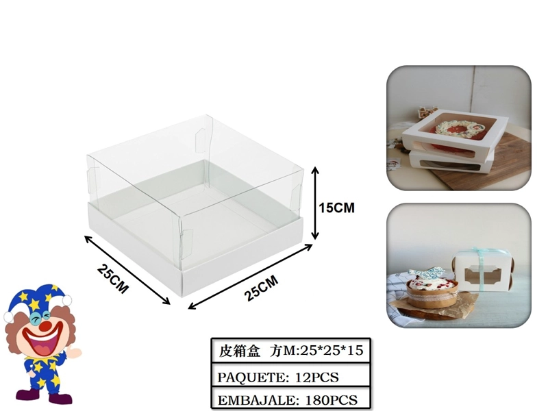CAJAS DE ACETATO CON BASE DE CARTON BLANCA 25 CM X 25 CM X 15 CM - 1
