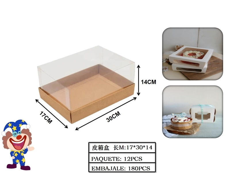 CAJAS DE ACETATO CON BASE DE CARTON MARRON 17 CM X 30 CM X 14 CM - 1