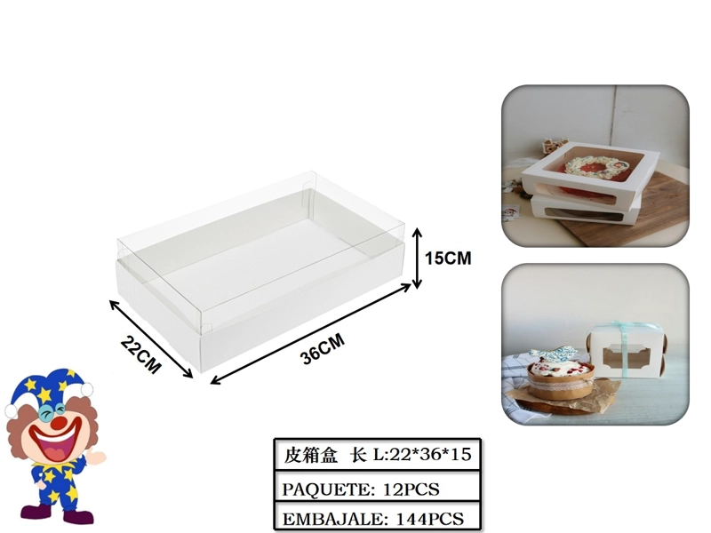 CAJAS DE ACETATO CON BASE DE CARTON BLANCA 22 CM X 36 CM X 15 CM - 1